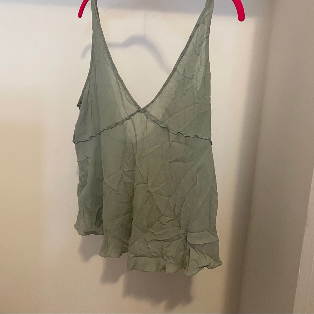 Free people green blouse Sz m